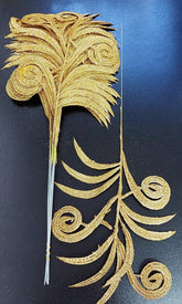 Frunze decorative aurii cu sclipici - 12 buc/set